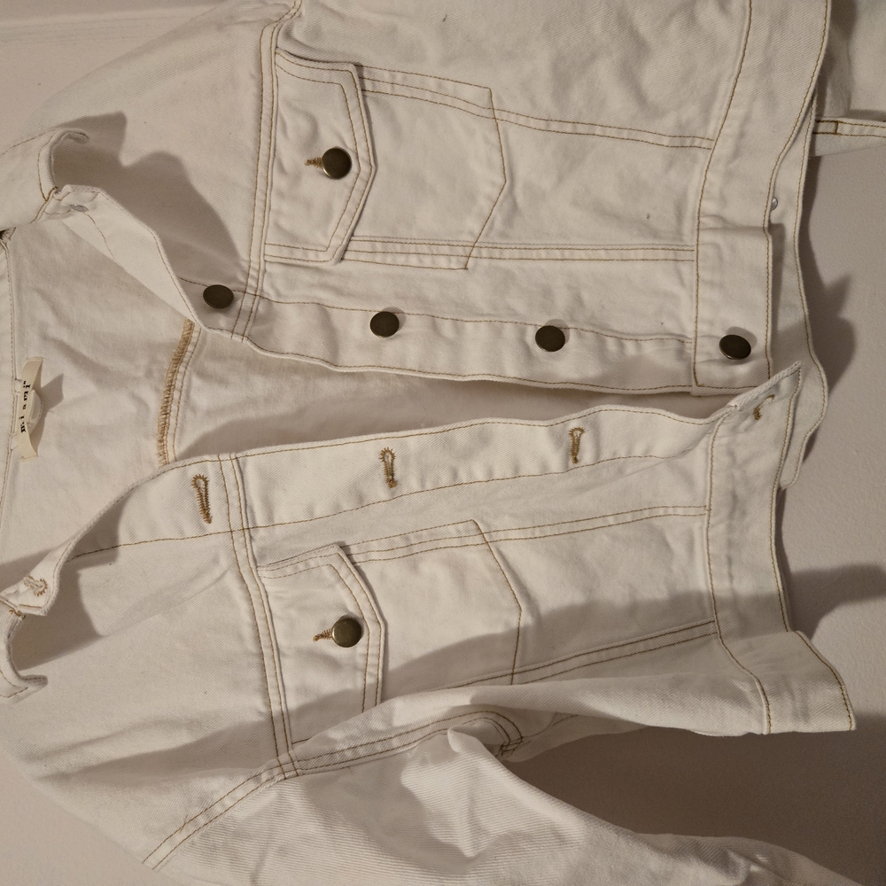Miami White Denim Tote Bag